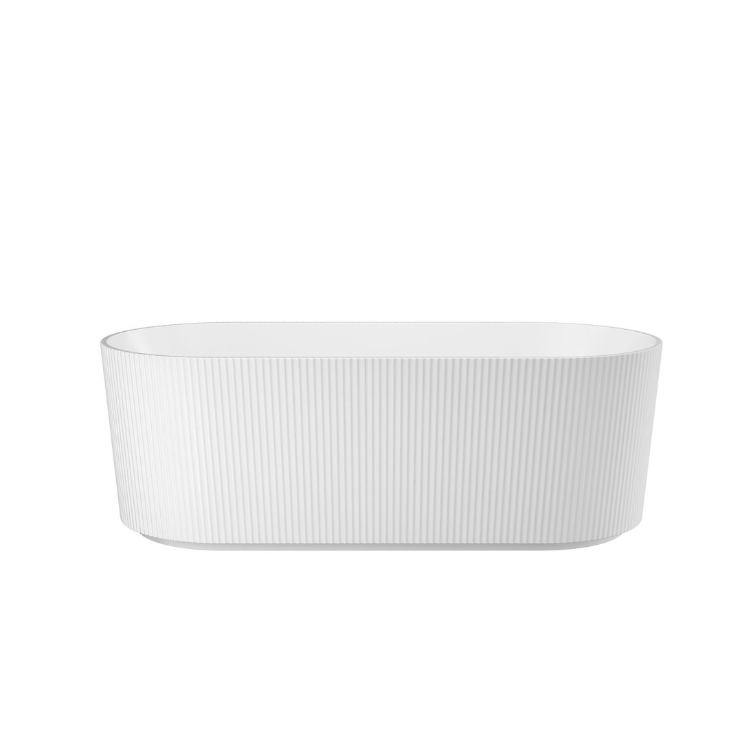 Linsol Cleo 1700Mm Freestanding Bath With Overflow Matte White