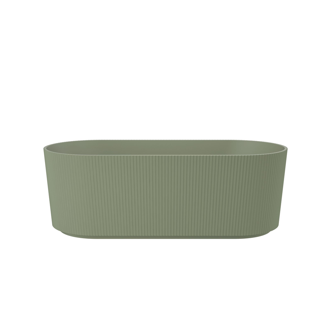 Linsol Cleo 1700Mm Freestanding Bath With Overflow Sage Green