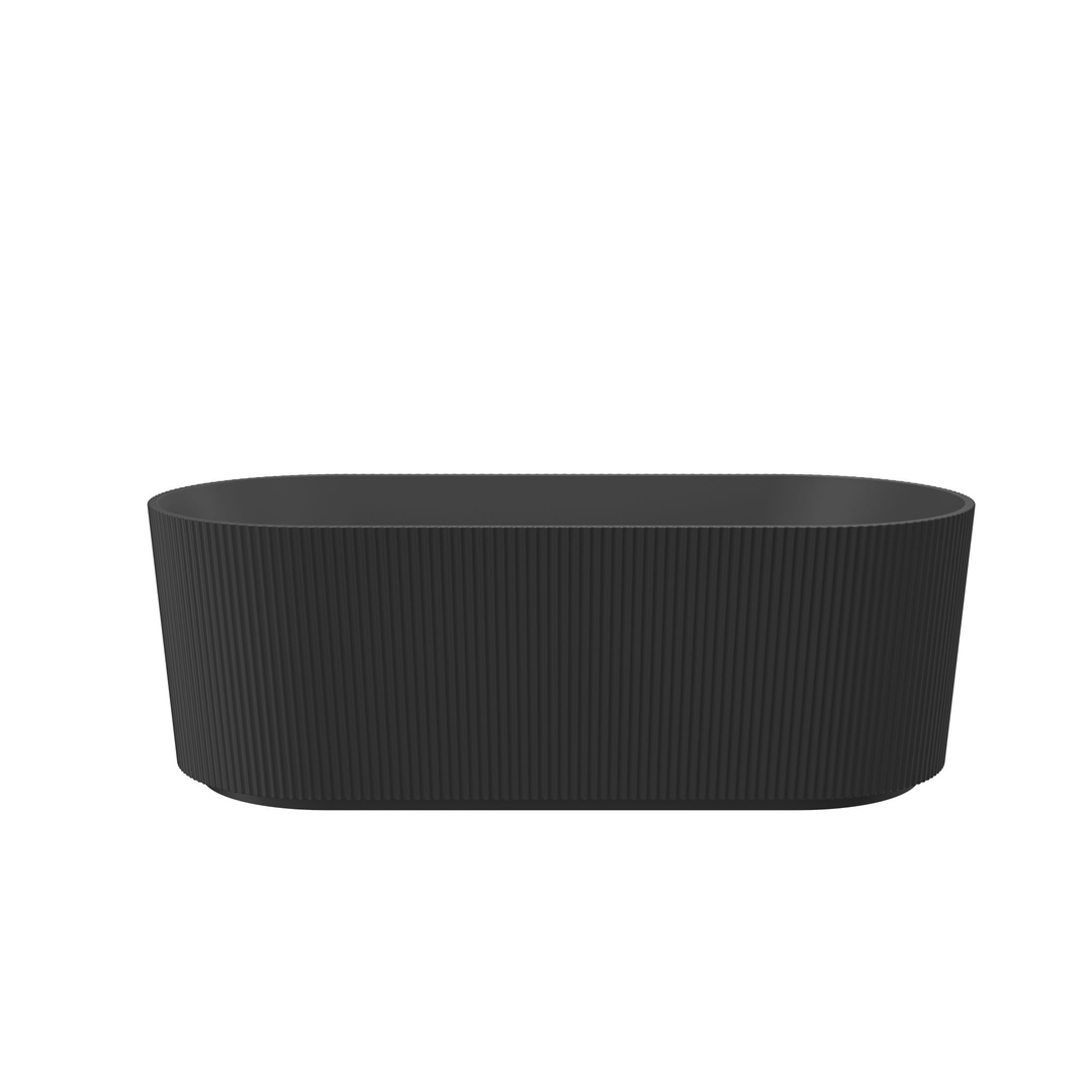 Linsol Cleo 1500Mm Freestanding Bath With Overflow Matte Black