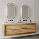 Remer Capsule Led Shaving Cabinet With Manhattan Black Frame