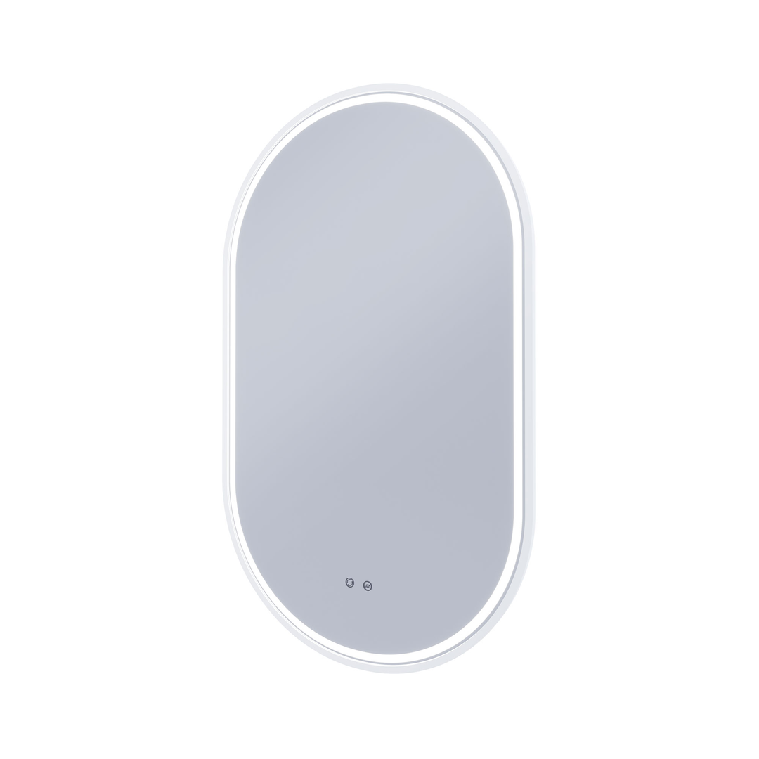 Remer Capsule Led Shaving Cabinet With Milano White Frame