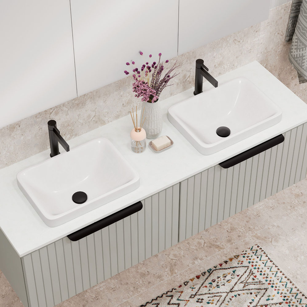 Fienza Kados Semi Inset Basin Matte White