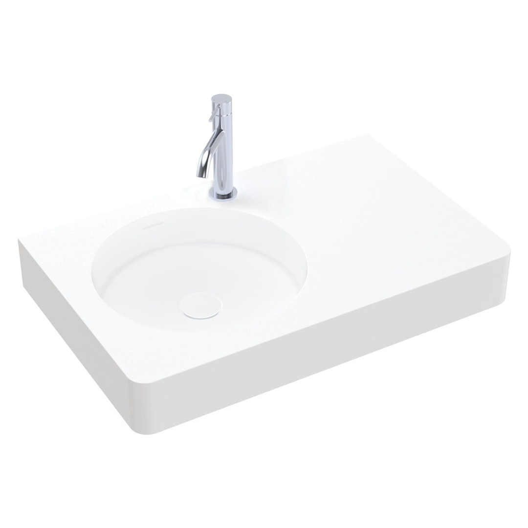 Fienza Encanto 700 Wall Hung Basin Left Hand Bowl 1 Tap Hole