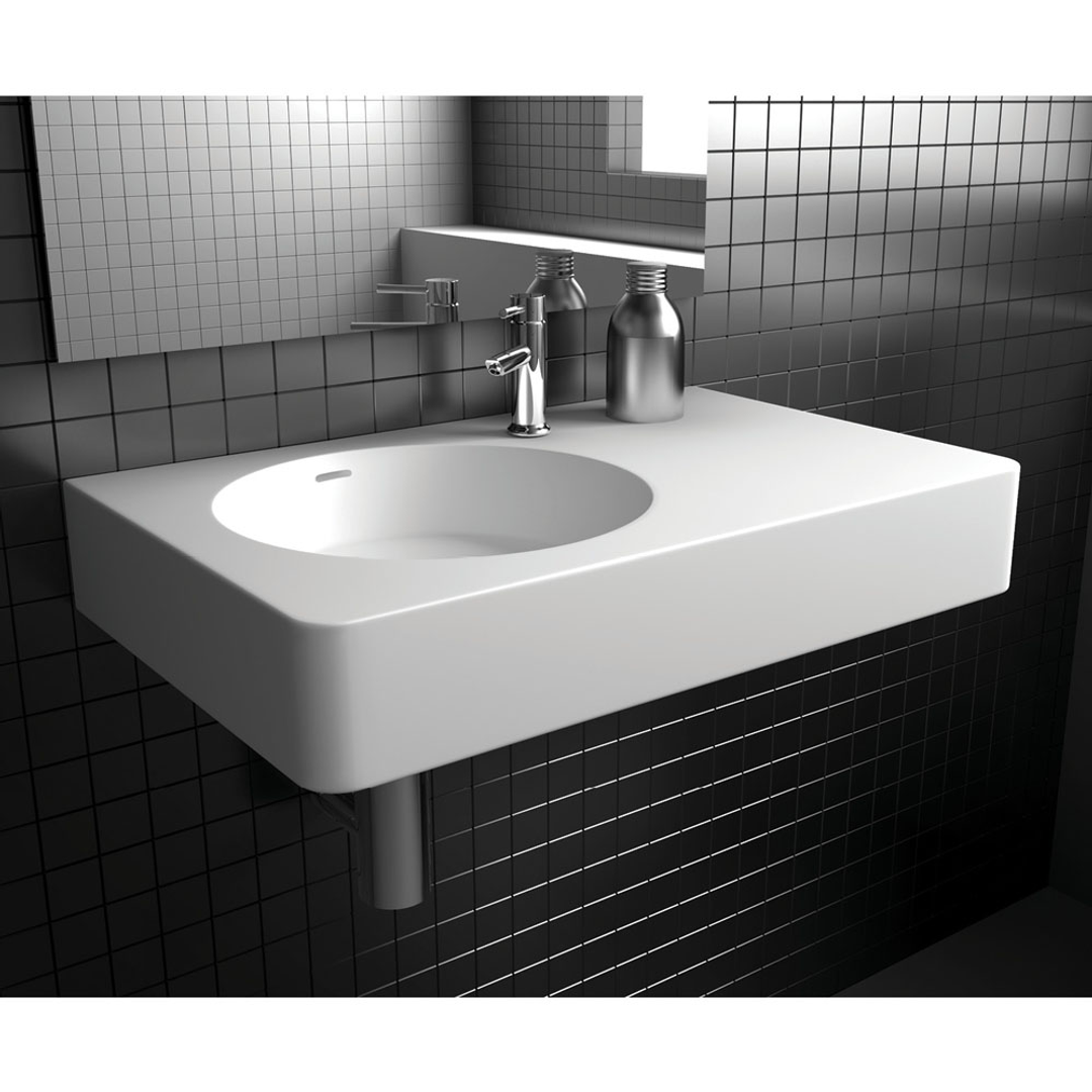 Fienza Encanto 700 Wall Hung Basin Left Hand Bowl 1 Tap Hole