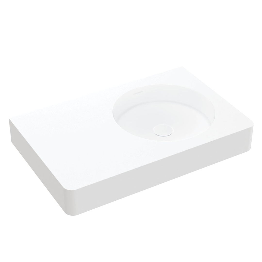 Fienza Encanto 700 Wall Hung Basin Right Hand Bowl No Tap Hole