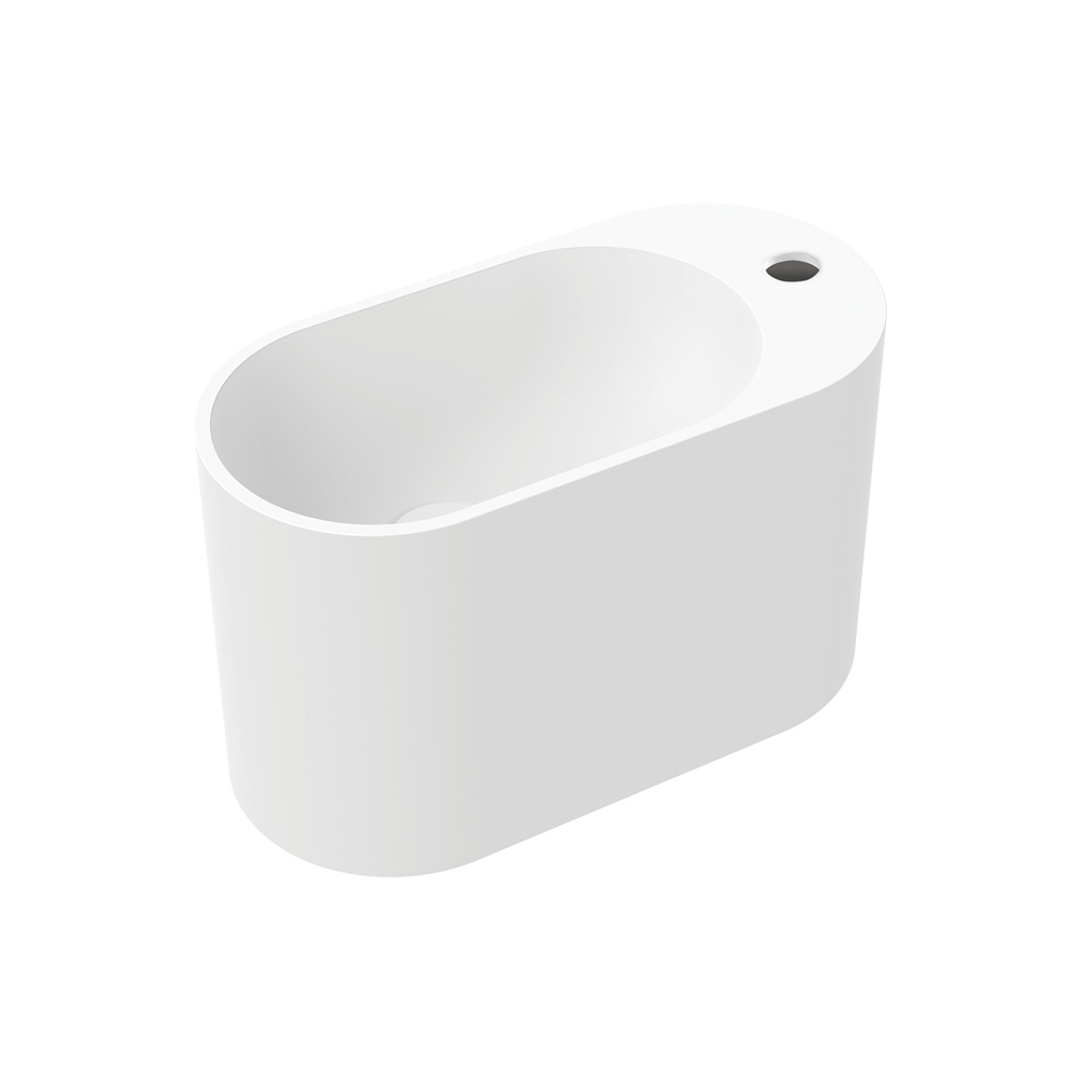 Fienza Ari Wall Hung Solid Surface Basin Matte White 1Th 450X220X280Mm