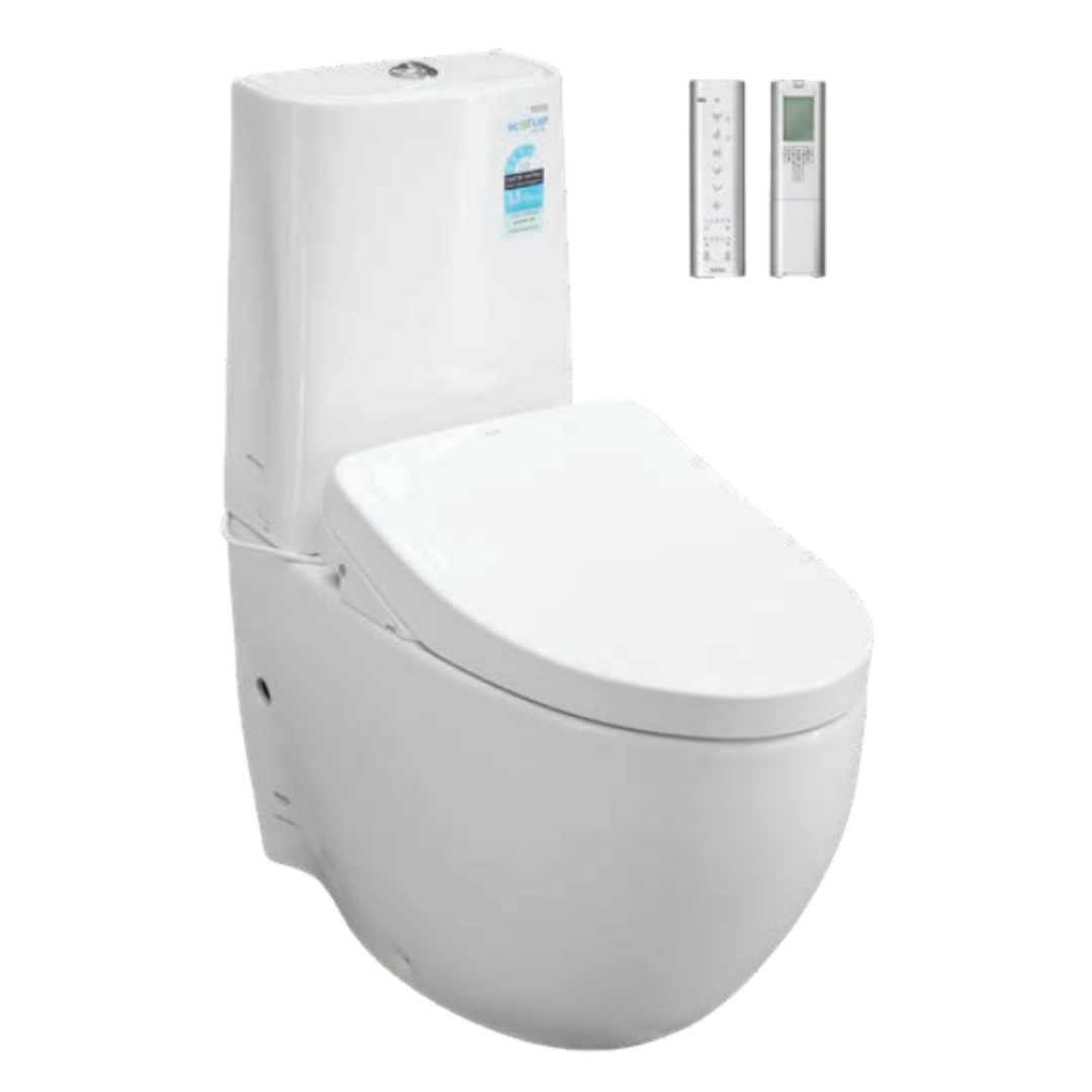 TOTO Basic Close Coupled Toilet with TCF34220GAU Washlet S5 (Remote Control)