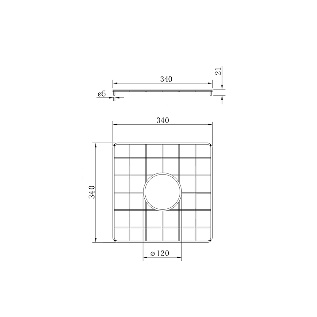 Turner Hastings Cuisine 46 x 46 Stainless Steel Kitchen Sink Grid