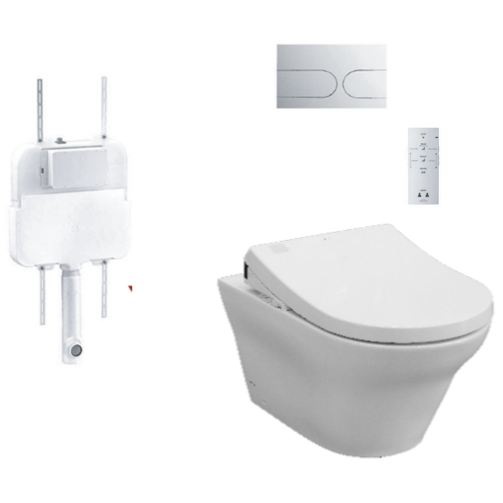 TOTO MH Wall Faced TCF4732AT Washlet S7 (Remote Control) Complete Toilet Suite