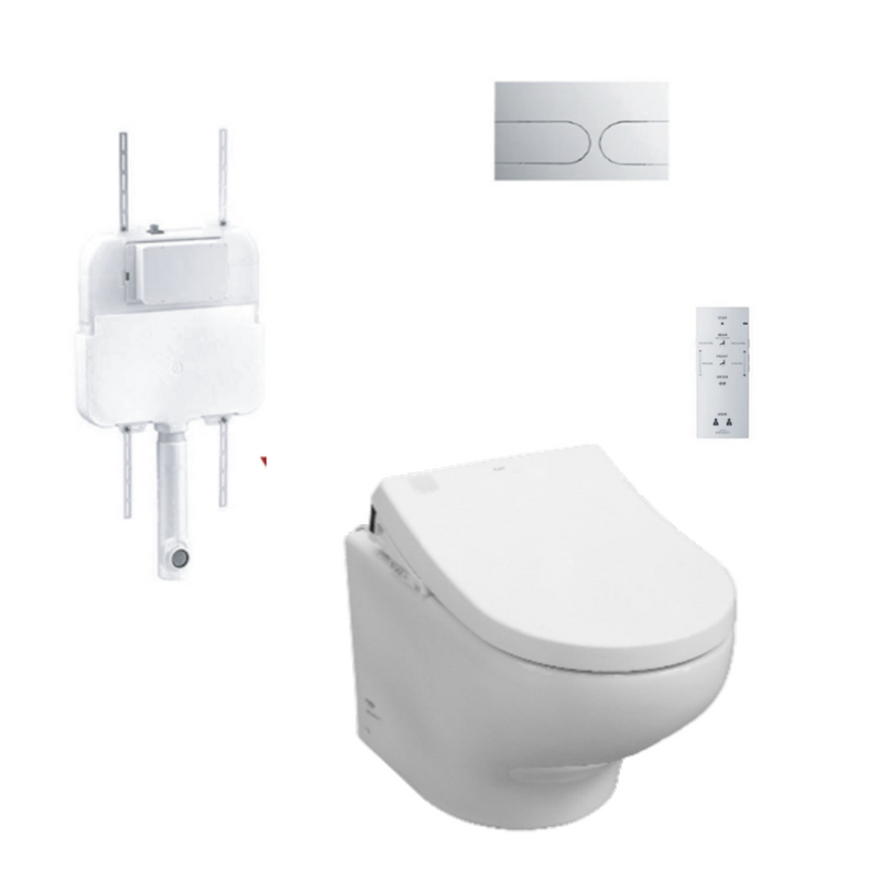 TOTO Hayon Wall Faced TCF4732AT Washlet S7 (Remote Control) Toilet Suite