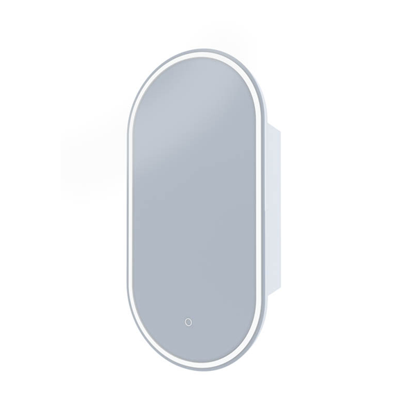 Remer Capsule Led Shaving Cabinet With Manhattan Black Frame