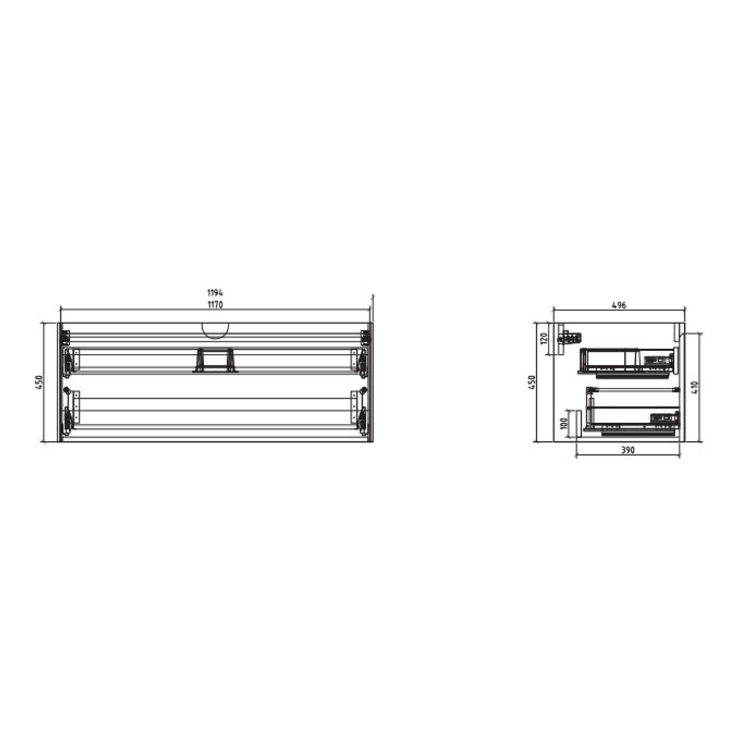 Belbagno Prado 1200mm Wall Hung Vanity Gloss White 1200 X 480 X 450