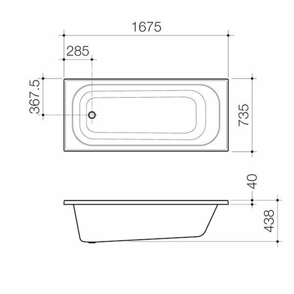 Luna 4Tf Bath By Caroma 1675mm
