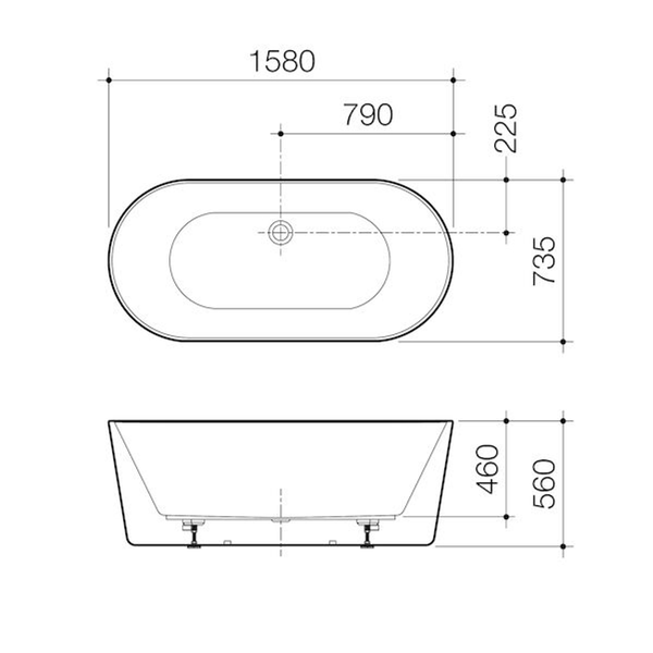 Caroma Urbane II Freestanding Bath White 1600mm