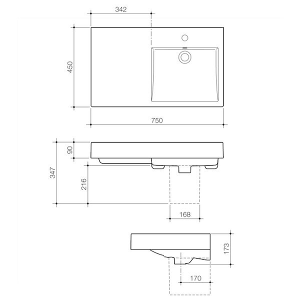 Liano Nexus 750 Lhs Wb Nth Of By Caroma(Caroma P#:665505W)