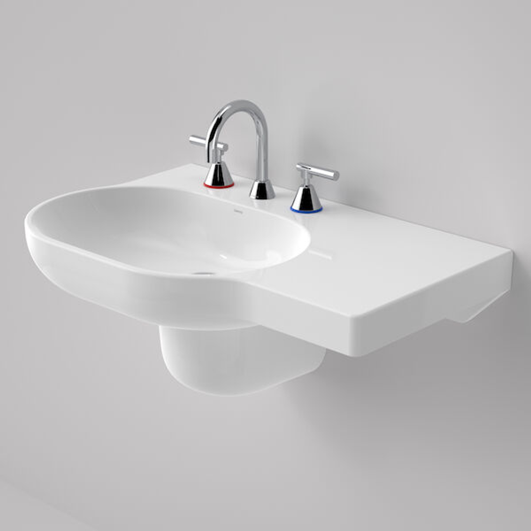 Caroma Opal 720 Wall Basin Right Hand White 3 Tap Hole