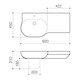 Caroma Opal 920 Wall Basin Right Hand White 1 Tap Hole