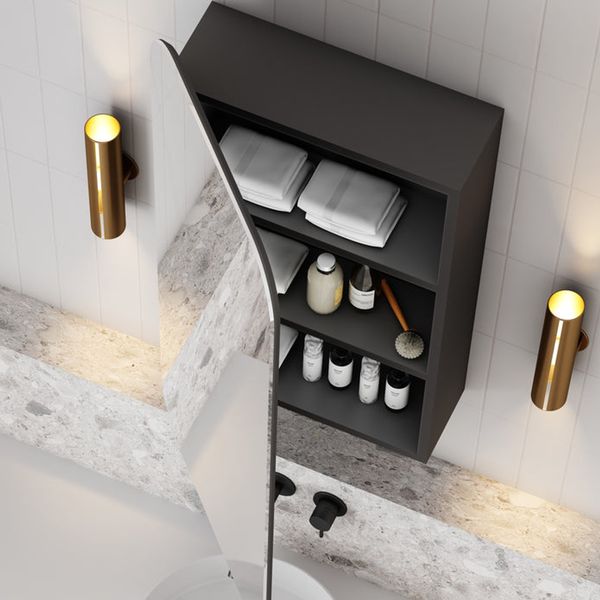 Cassa Design Rec Shaving Cabinet 450X900X150mm Matte Black