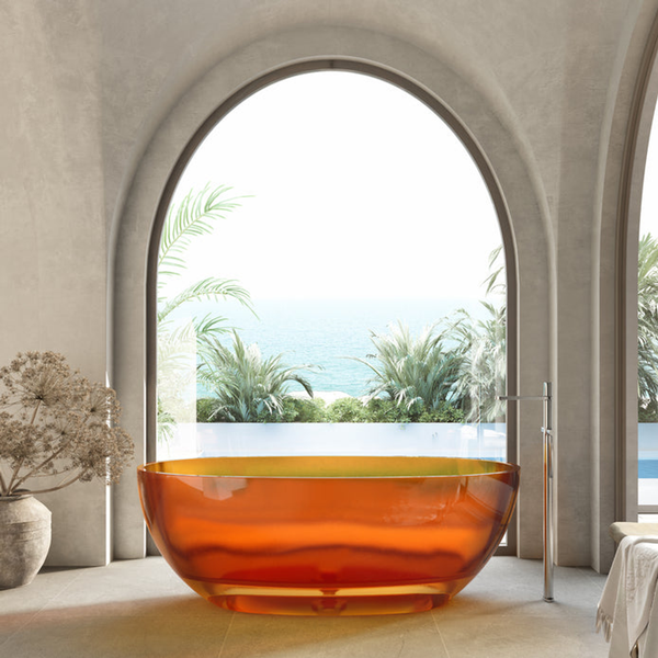 Cassa Design Wow Translucency Resin Stone Bath Golden Beige 1500mm