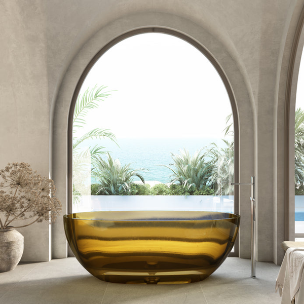 Cassa Design Wow Translucency Resin Stone Bath Golden Beige 1650mm