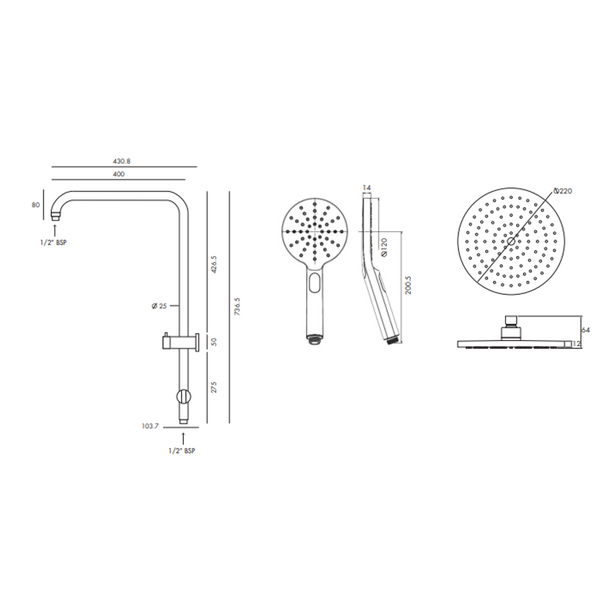 Collis Bakara Round Short-Tail Combo Matte Black D02011B-H12013B-St