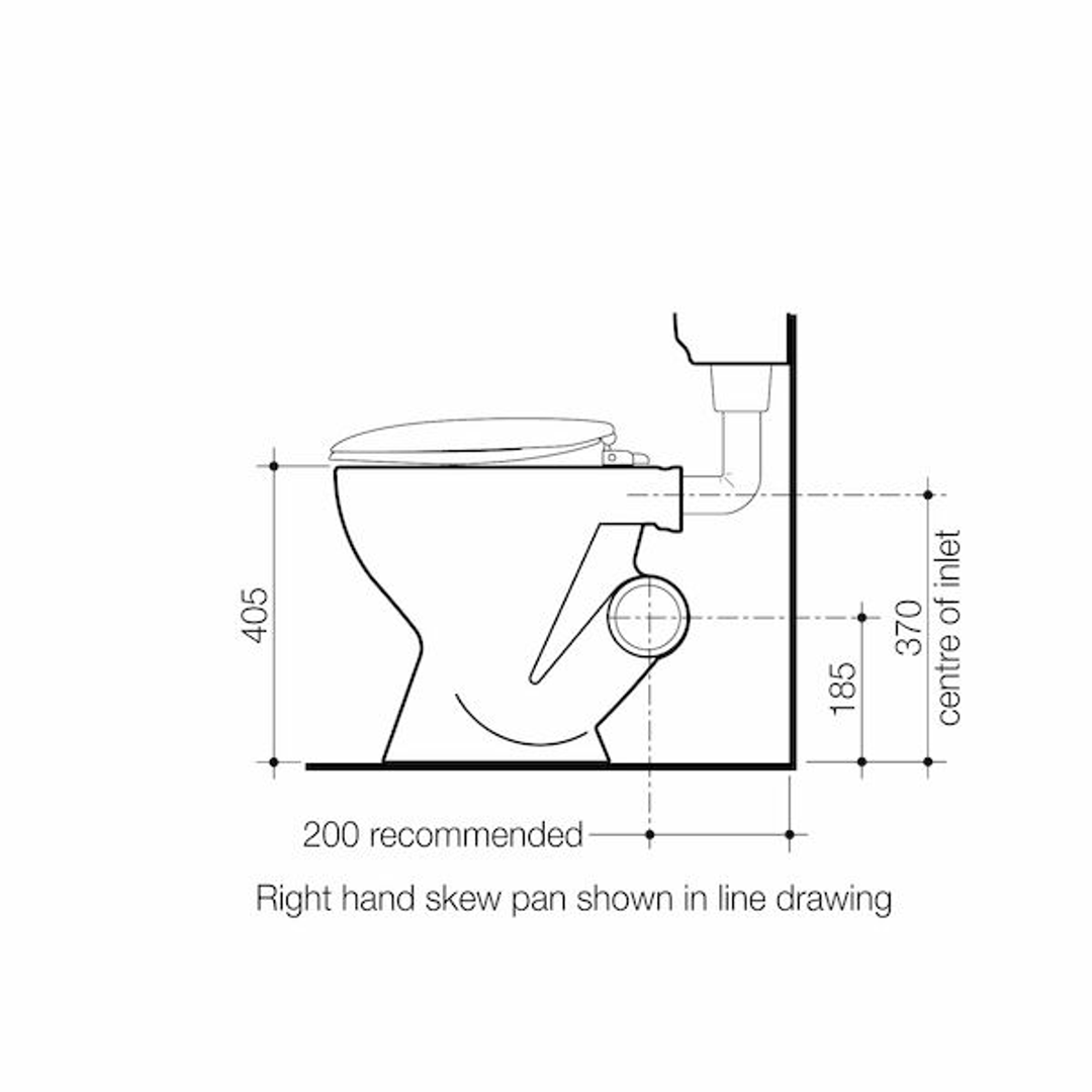 Caroma Concorde Skew Right Hand Trap Pan White