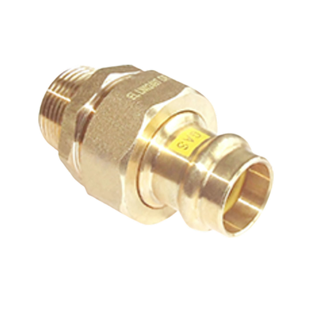 Copper Press Male Union Swivel - Gas