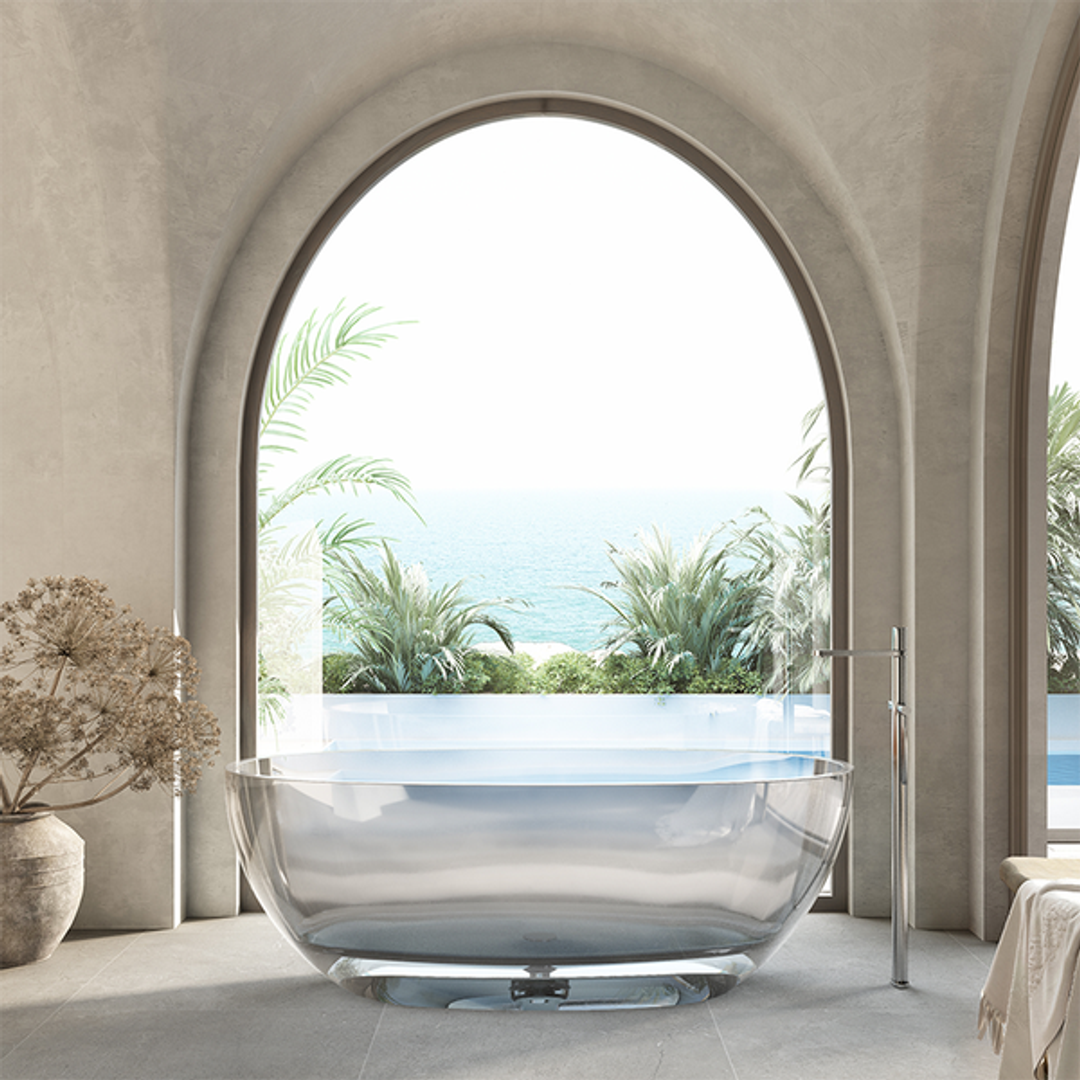 Cassa Design Wow 1500mm Translucency Resin Stone Bath Crystal Clear