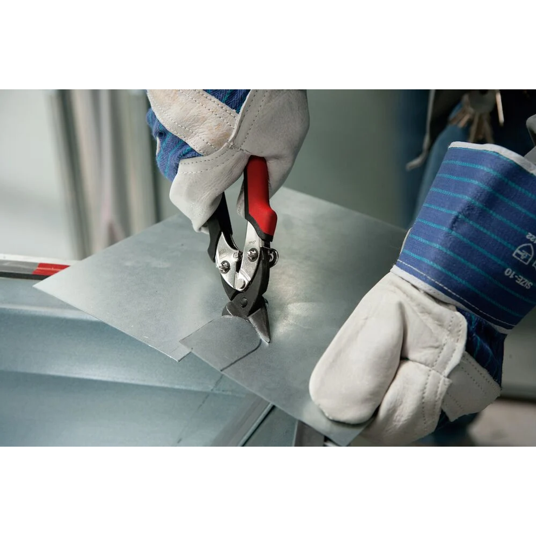 Erdi 180mm Offset Compound Action Tin Snips (Red)