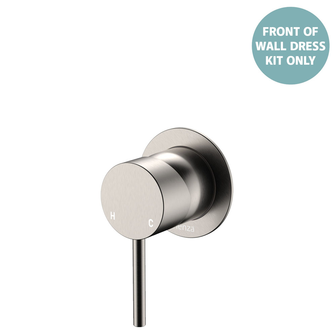 Fienza Kaya Brushed Nickel Wall Mixer Dress Kit Set Small Round Plate Lf Sus304