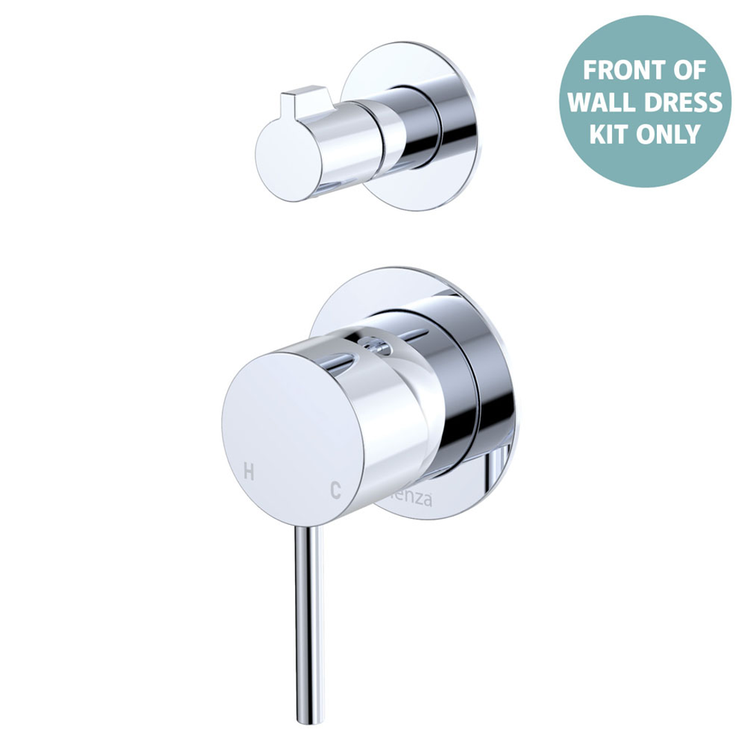 Fienza Kaya Chrome Wall Diverter Mixer Dress Kit Set Small Round Plates Lf Sus304