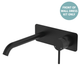 Fienza Kaya Matte Black Basin/Bath Wall Mixer Dress Kit Set Rectangular Plte 200Mm Outlet Lf
