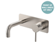 Fienza Kaya Brsh Nickel Basin/Bath Wall Mixer 130Mm Outlet Set Dress Kit Rectangular Plt Lf