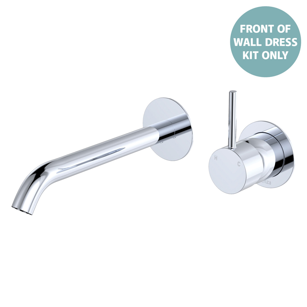 Fienza Kaya Chrome Up Basin/Bath Wall Mixer Dress Kit Set Round Plates 200Mm Outlet Lf