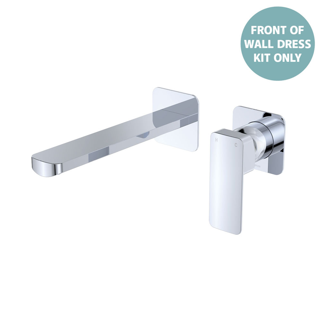 Fienza Tono Wall Mixer Set Dress Kit Square Plates 200Mm Outlet Chrome Lf Sus304