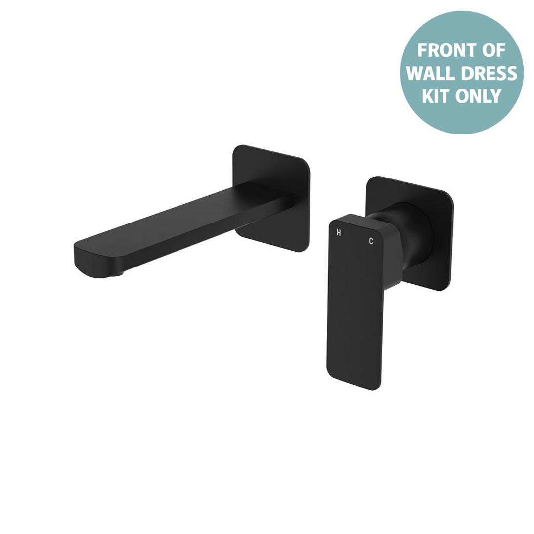 Fienza Tono Wall Mixer Set Dress Kit Square Plates 160Mm Outlet Matte Black Lf Sus304