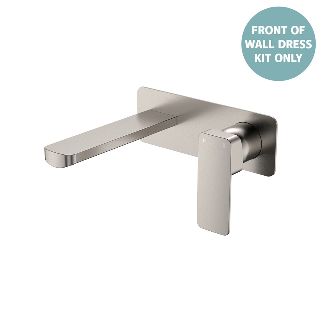 Fienza Tono Wall Mixer Set Dress Kit Lg Rectangular Plate 160Mm Brushed Nickel Lf Ss304