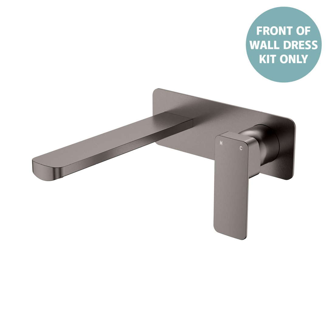 Fienza Tono Wall Mixer Set Dress Kit Lg Rectangular Plate 200Mm Gun Metal Lf Sus304