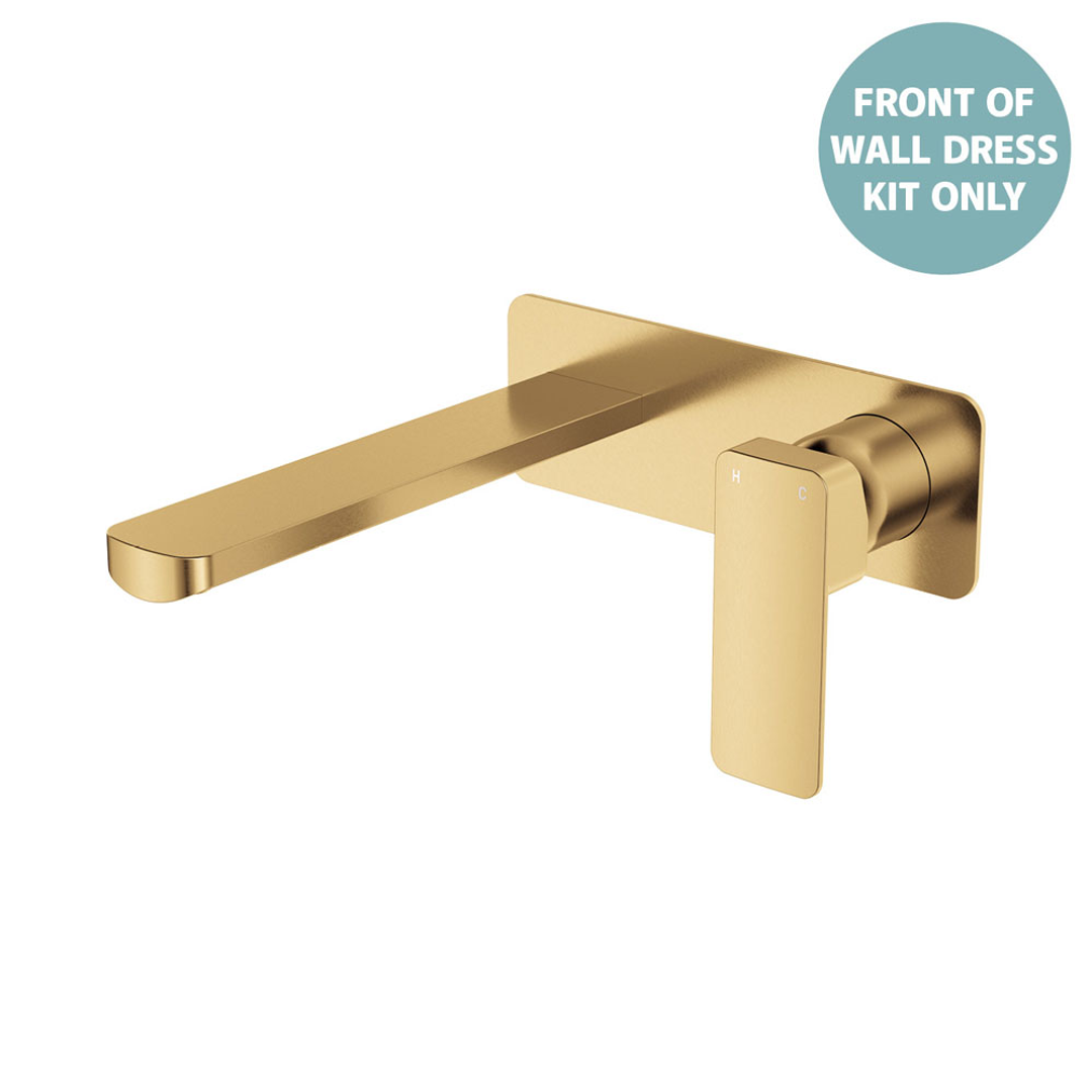 Fienza Tono Wall Mixer Set Dress Kit Lg Rectangular Plate 200Mm Urban Brass Lf Sus304
