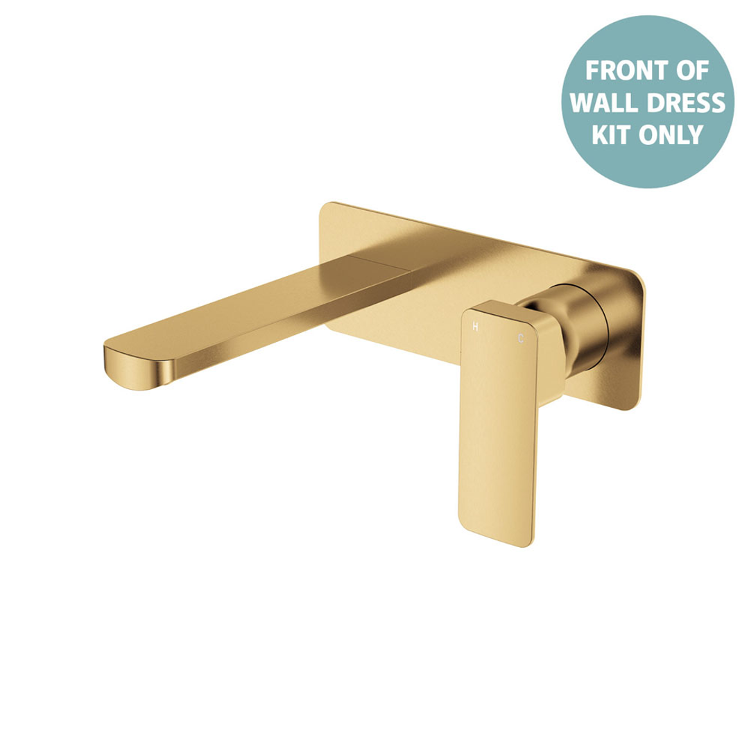 Fienza Tono Wall Mixer Set Dress Kit Lg Rectangular Plate 160Mm Urban Brass Lf Sus304