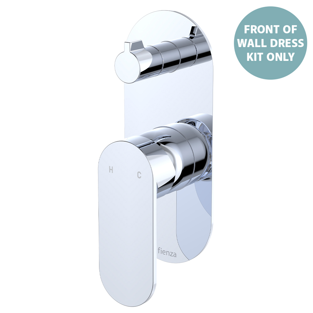 Fienza Empire Slim Wall Diverter Mixer Lg Oval Plate Vertical Dress Kit Chrome Lf