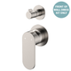 Fienza Empire Slim Wall Div Mixer Sm Round Plates Vertical Dress Kit Brushed Nickel-Lf