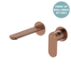Fienza Empire Slim Basin/Bath Wall Mixer Set Round Plates 160mm Dress Kit Brushed Copper Lf