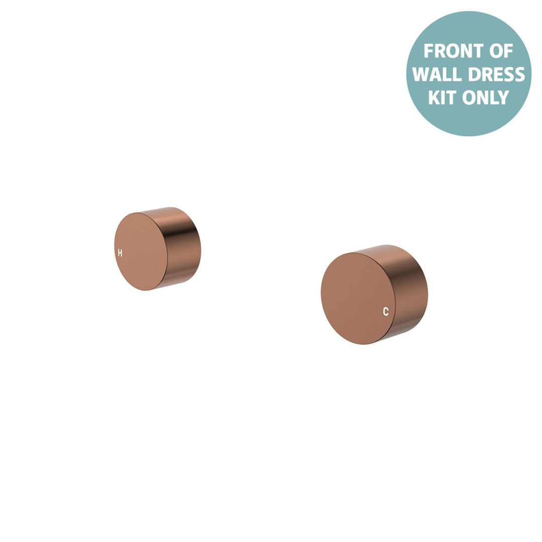 Fienza Kaya Round Wall Taps Dress Kit Brushed Copper Lf