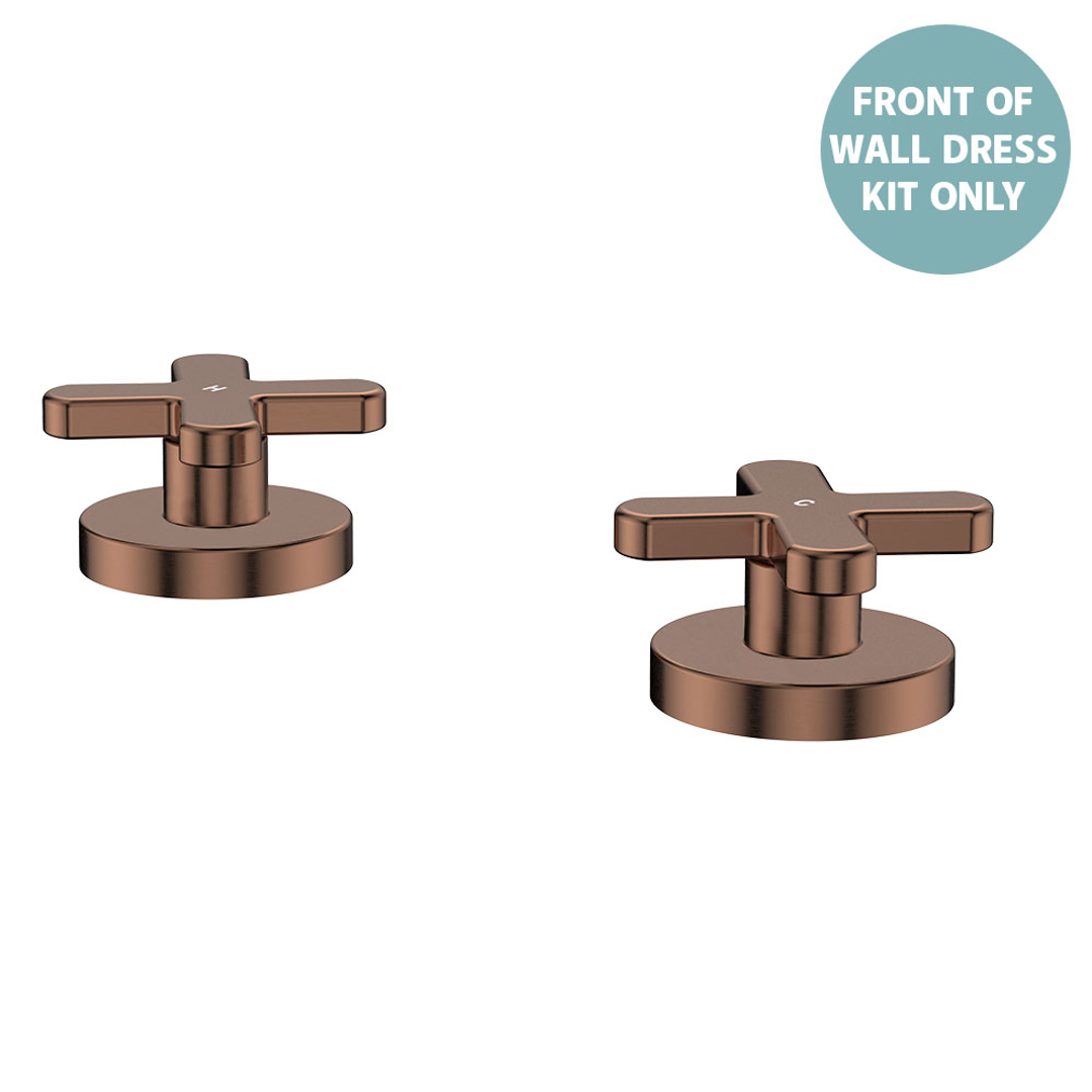 Fienza Kaya Cross Hob Taps Dress Kit Brushed Copper Lf