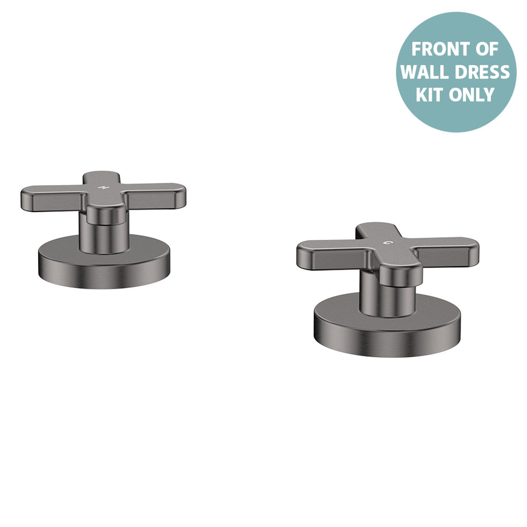 Fienza Kaya Cross Hob Taps Dress Kit Gun Metal Lf
