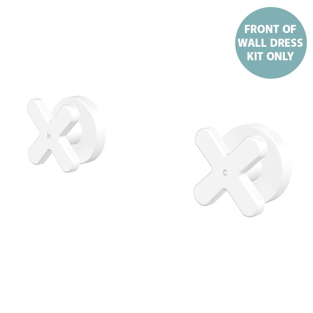 Fienza Kaya Cross Wall Taps Dress Kit Matte White Lf