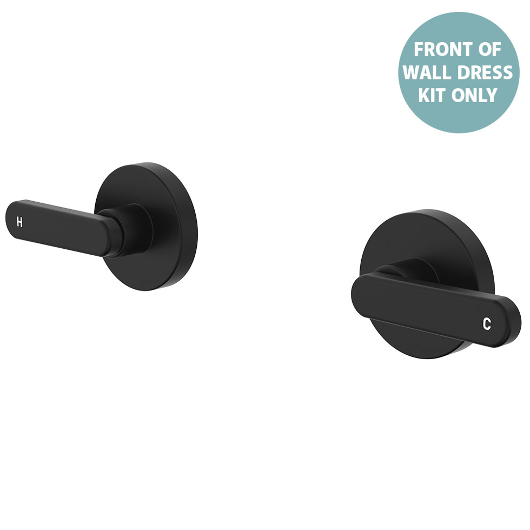Fienza Kaya Lever Wall Taps Dress Kit Matte Black Lf