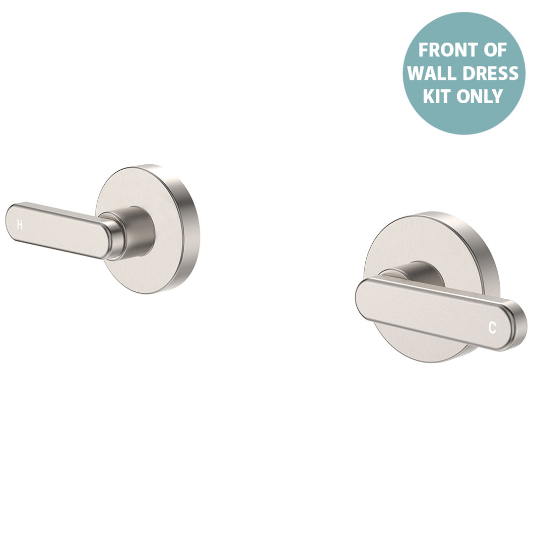 Fienza Kaya Lever Wall Taps Dress Kit Brushed Nickel Lf