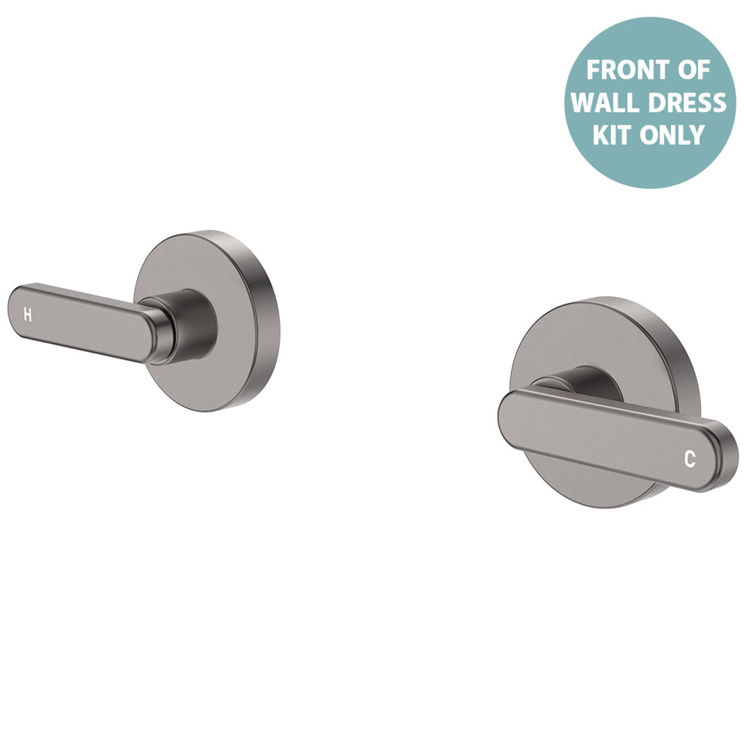 Fienza Kaya Lever Wall Taps Dress Kit Gun Metal Lf